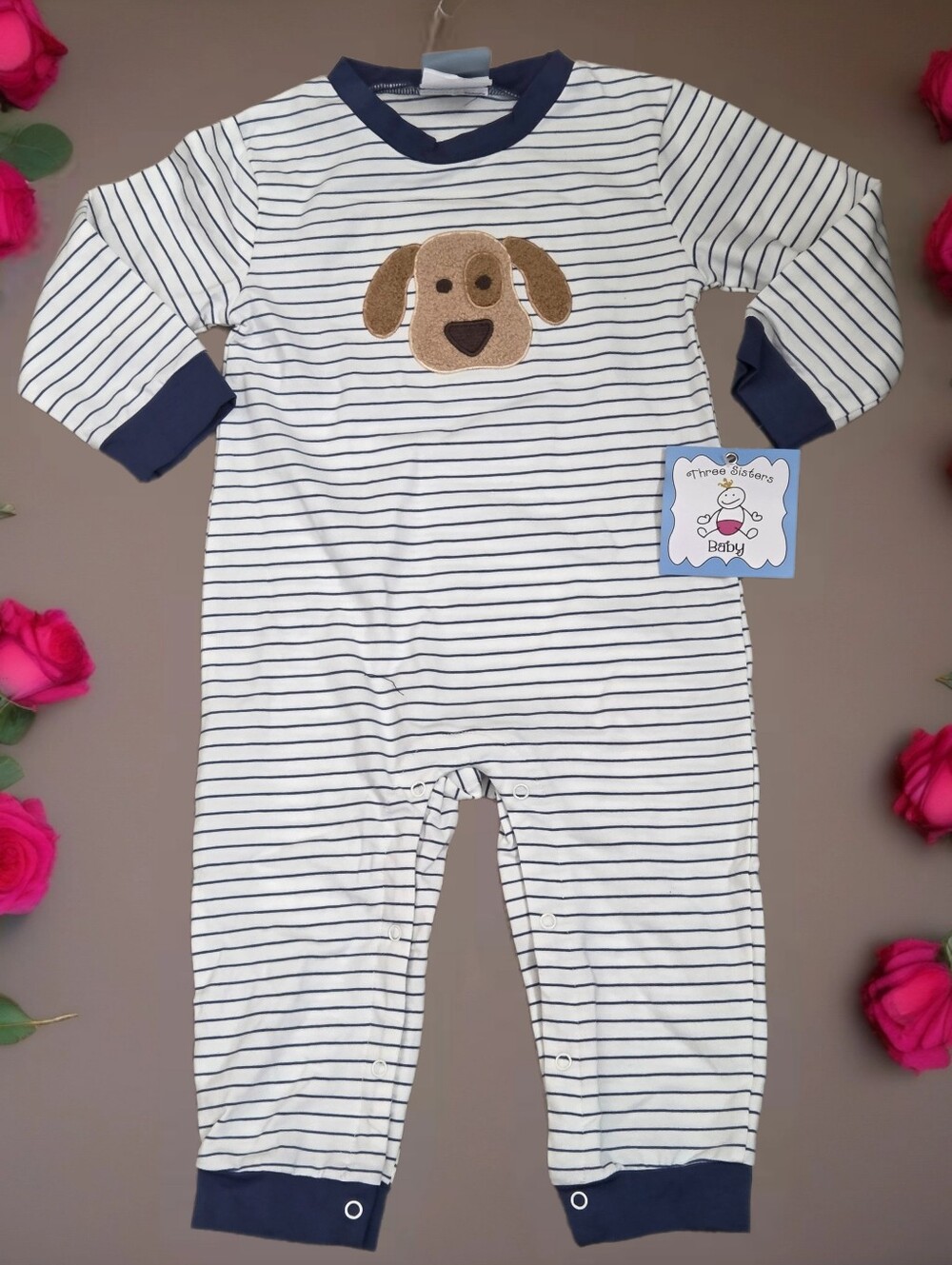 Three sisters plush puppy romper Boys 24 months
